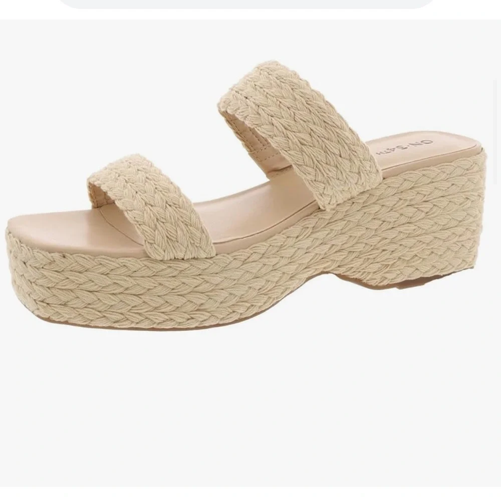 On 34th Womens Norinarf Braided Slip On Platform Sandals #16